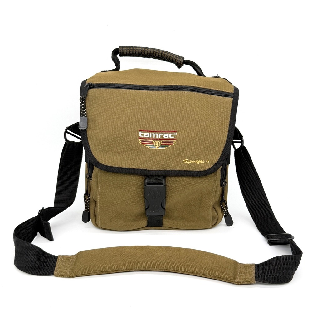 Tamrac Superlight 5 Camera Bag Khaki Tan Shoulder Strap Padded Case 9x9x5